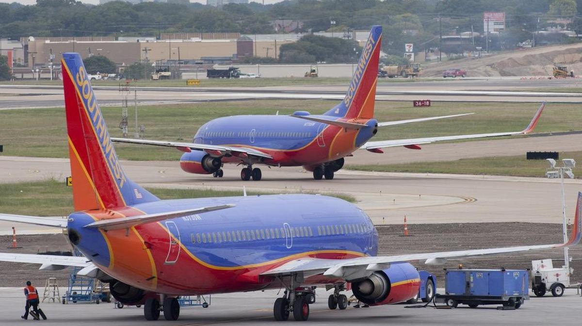 
Southwest Airlines planes at Love Field in Dallas
