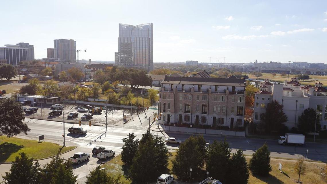 An area west of Henderson Street, bounded roughly by Lexington Street, Peach and Belknap, is about to be developed for residential use. There is already one multifamily residence open for occupancy, at the corner of Peach and Henderson.