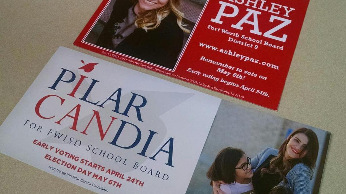 The race for the Fort Worth school board’s District 9 is a contest between candidates who say they were pulled into politics to improve struggling schools. Incumbent Ashley Paz and challenger Pilar Candia square off May 6.