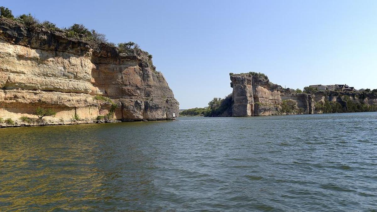 Hell’s Gate at Possum Kingdom lake in Palo Pinto County. The rock formation is where fireworks are set off for Independence Day.