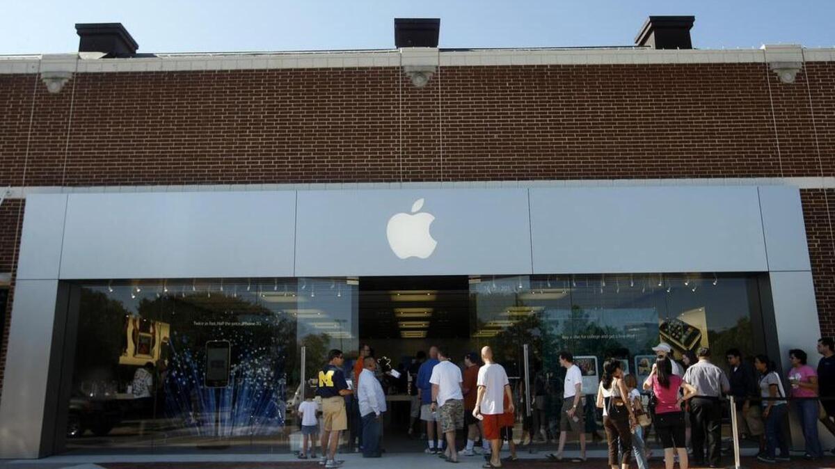 The Apple Store at University Park Village in Fort Worth was closed Friday.