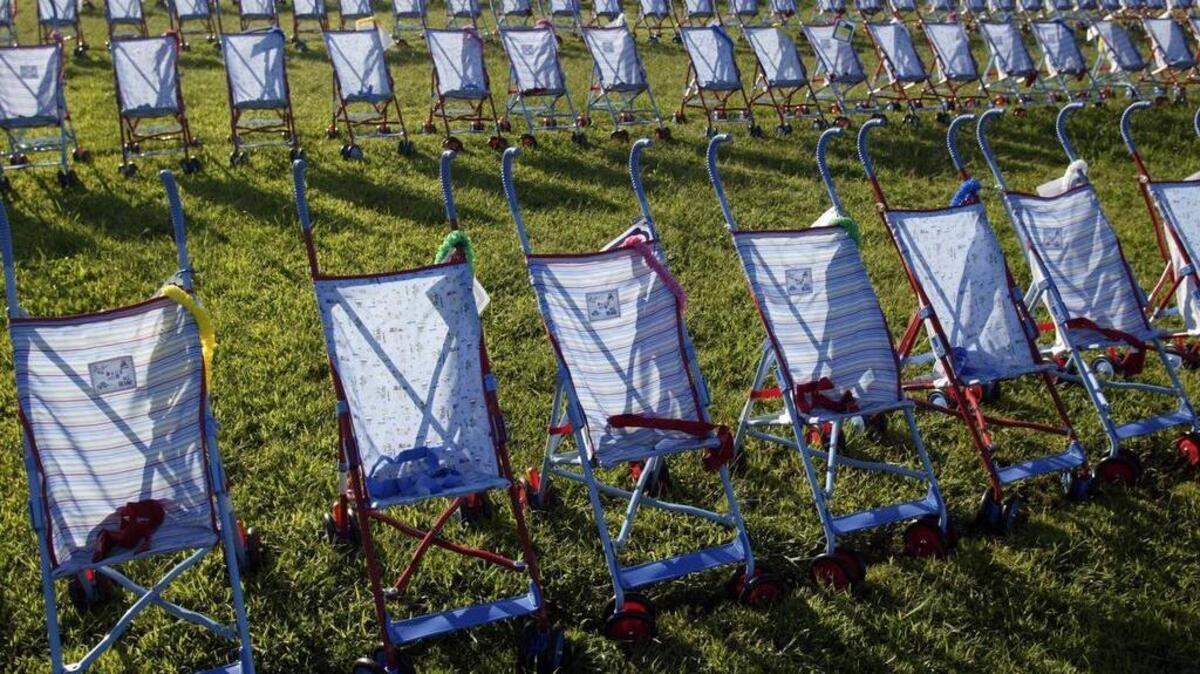 Empty strollers have been used in events to show the problem of infant mortality in Tarrant County and Texas.