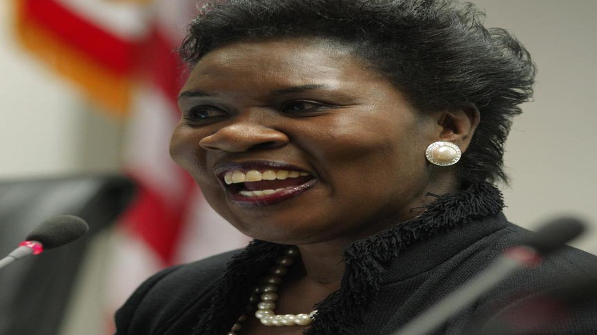 
Erma Johnson Hadley speaks after being named TCC chancellor on March 11, 2010.
