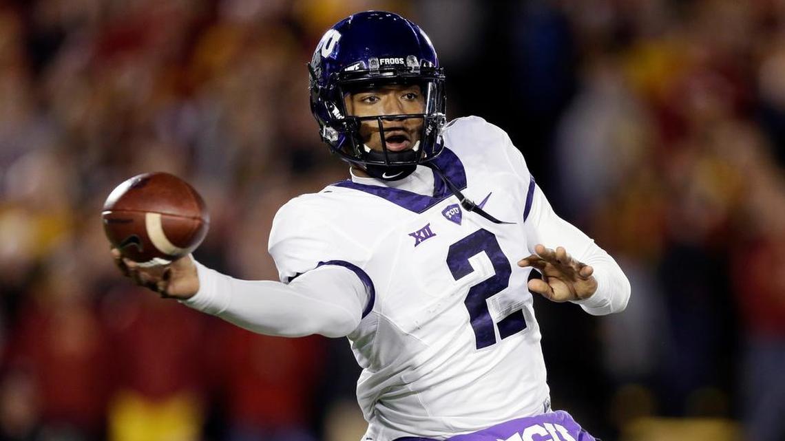 Former TCU quarterback Trevone Boykin throws a pass during the a game against Iowa State on Oct. 17, 2015, in Ames, Iowa.