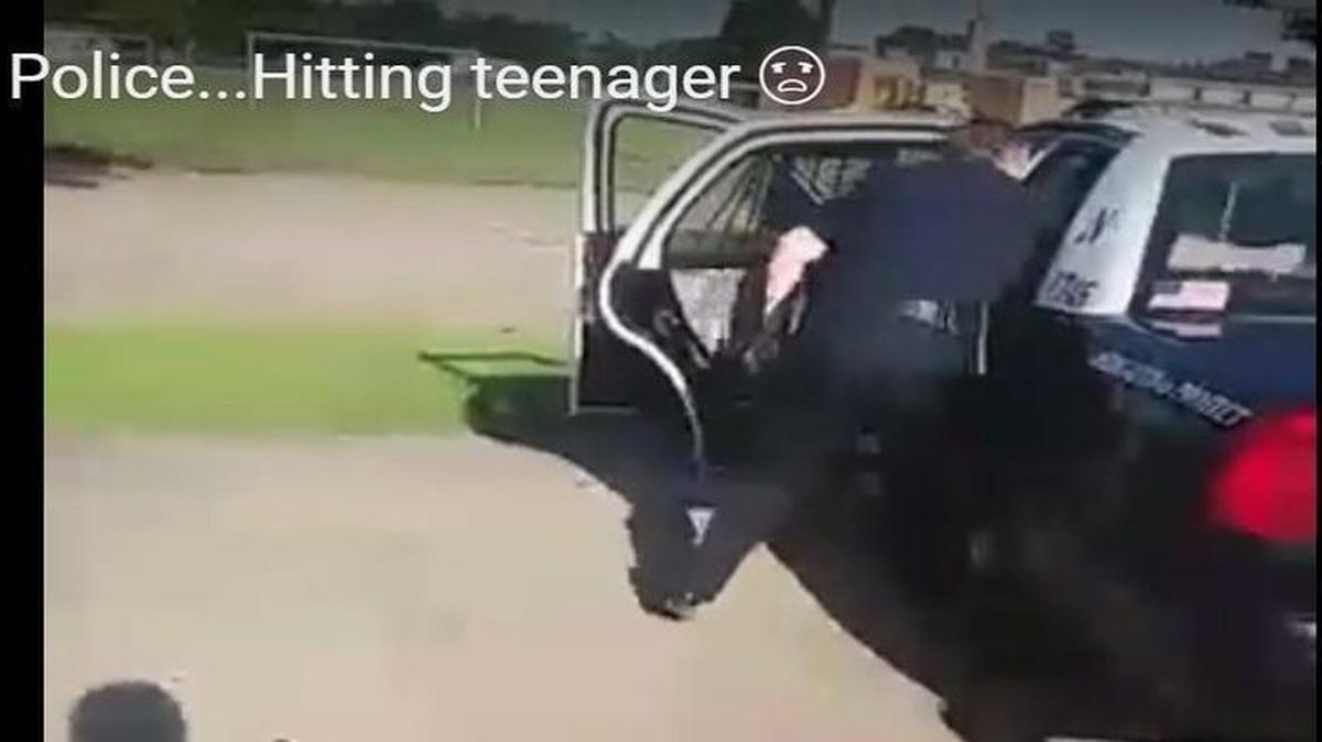 A screen shot from a video posted on YouTube that family members say proves a Fort Worth officer assaulted their brother.