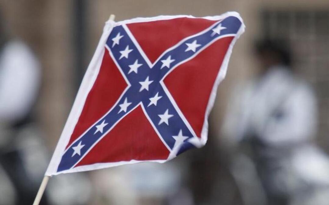 Though not carried by a Confederate group, there were plenty of battle flags at the annual Stock Show parade in downtown Fort Worth.