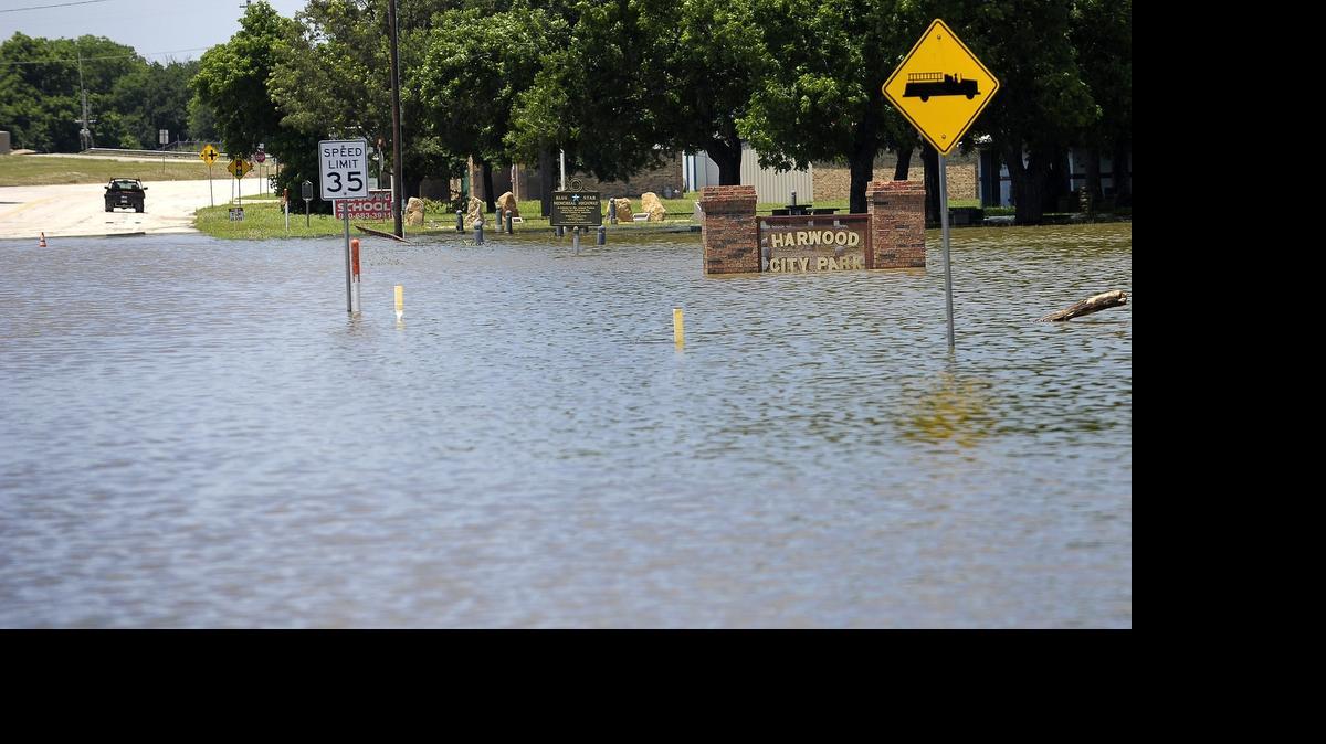 
Harwood City Park at Texas 114 and 10th Street was under water in Bridgeport on Monday afternoon.
