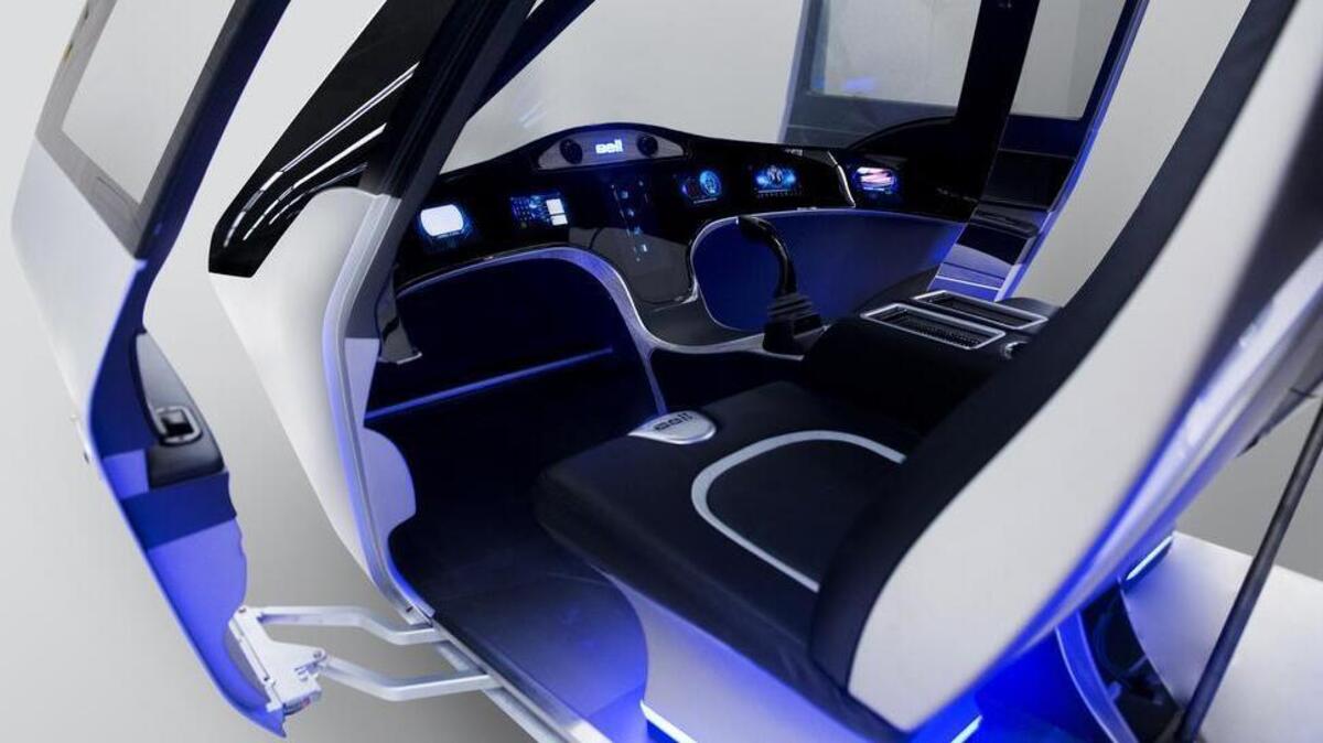 The urban air taxi, which will designed to carry passengers from side of a city to the other, will have four seats inside. A mockup is being shown this week in Las Vegas.
