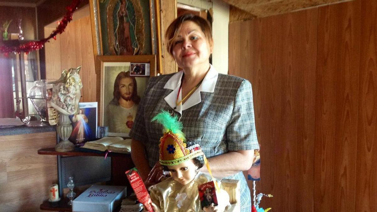 Rosa Foulks, 58, Fort Worth traveled to Cuidad Juarez on Jan.30. Foulks, who has family ties to the border city, is a volunteer for Pope Francis’ visit.