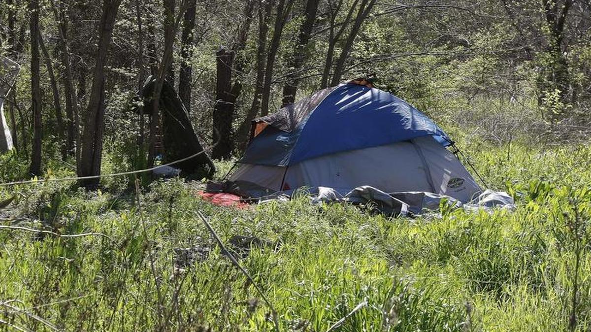 A homeless camp near downtown in 2015.