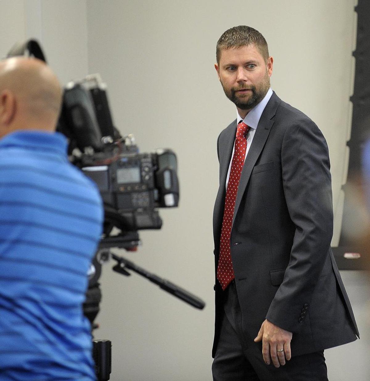 Fort Worth officer William Martin at his appeal hearing.