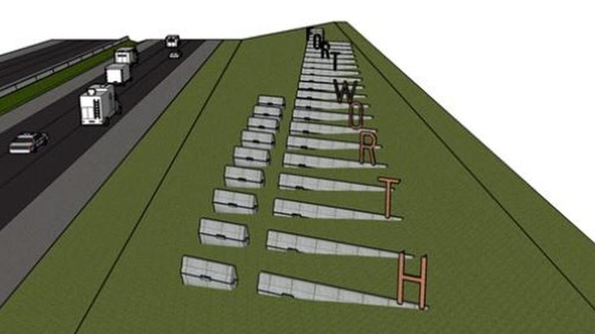 Artist’s rendering of Interstate 30 gateway monument sign.