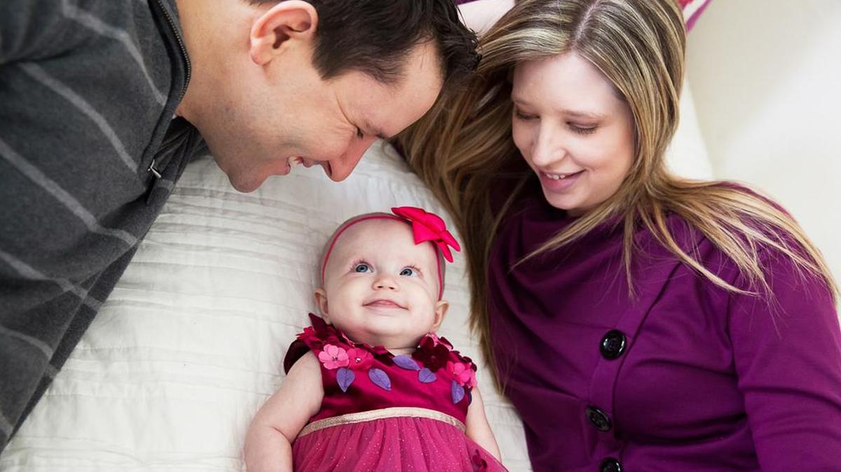 Kristin and Derek Hazelwood of Burleson are happy that their 8-month-old daughter is on the backside of her rigorous treatment for a rare brain cancer, which has kept them at a Tennessee hospital since early September. And they’re thankful for the continued successes at each step along the way.