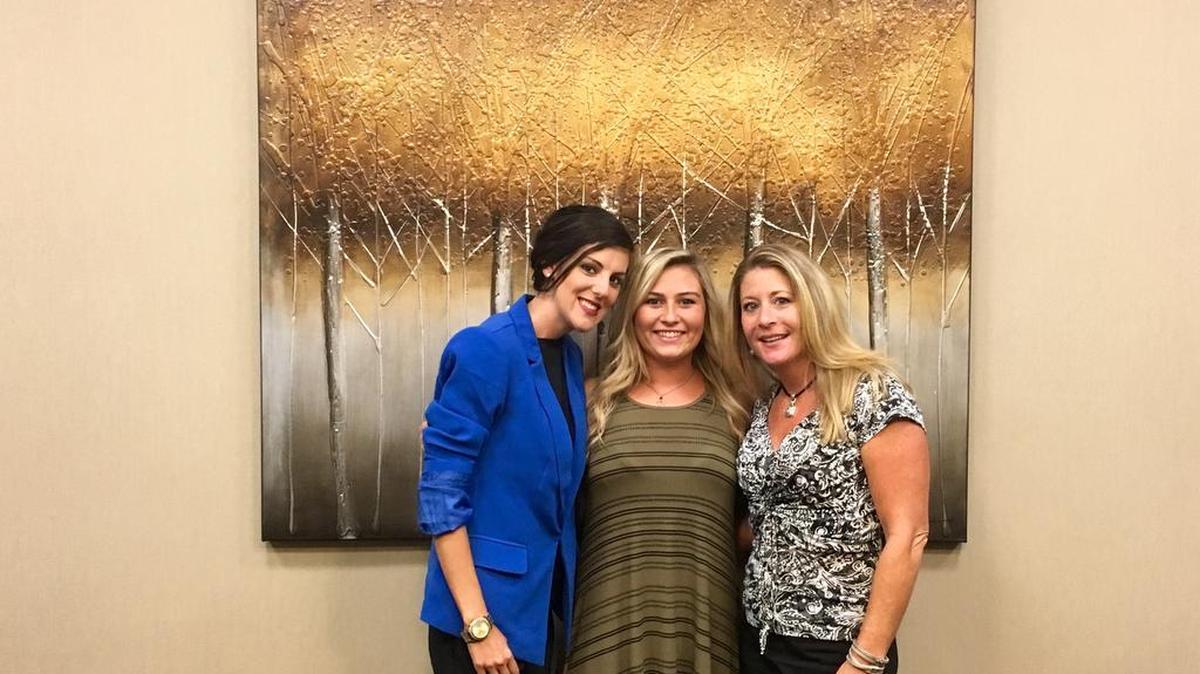 From left, Jamie Arriola, 33, Oklahoma, Madeline Anderson, 20, Dallas and Kathleen, of Virginia, who asked that her last name not be used, are all at a rehab in Arlington. Naloxone saved Kathleen’s life.