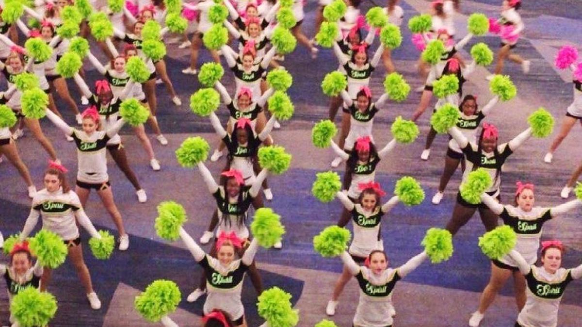 Some of the Poly High School cheerleaders marched in the Macy's Thanksgiving Day parade.