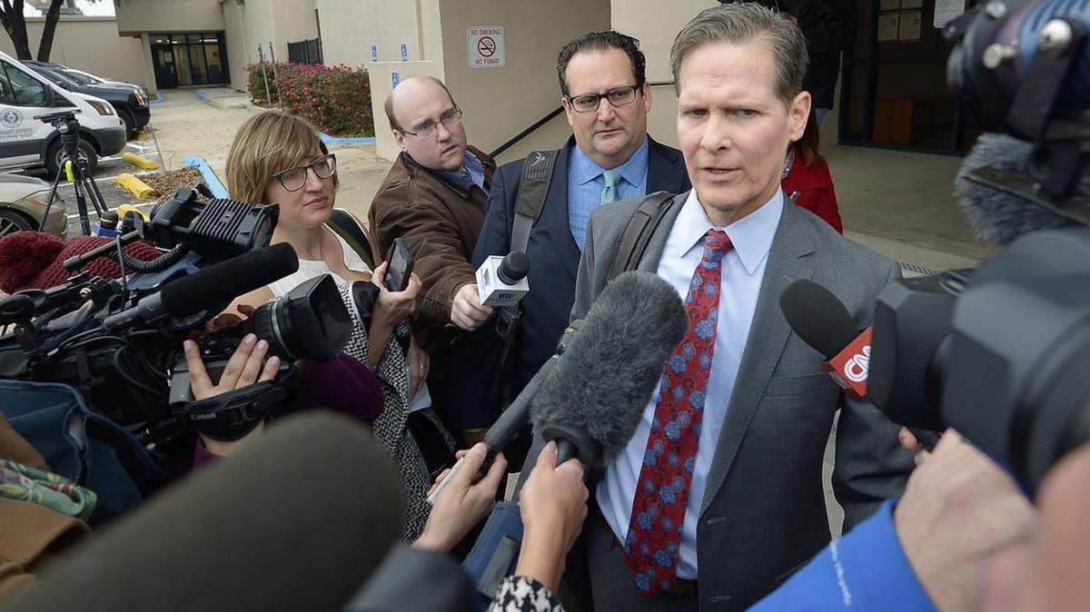 Scott Brown, Ethan Couch’s attorney, talks to the media about Couch’s status on Tuesday outside the Scott D. Moore Juvenile Justice Center in Fort Worth..