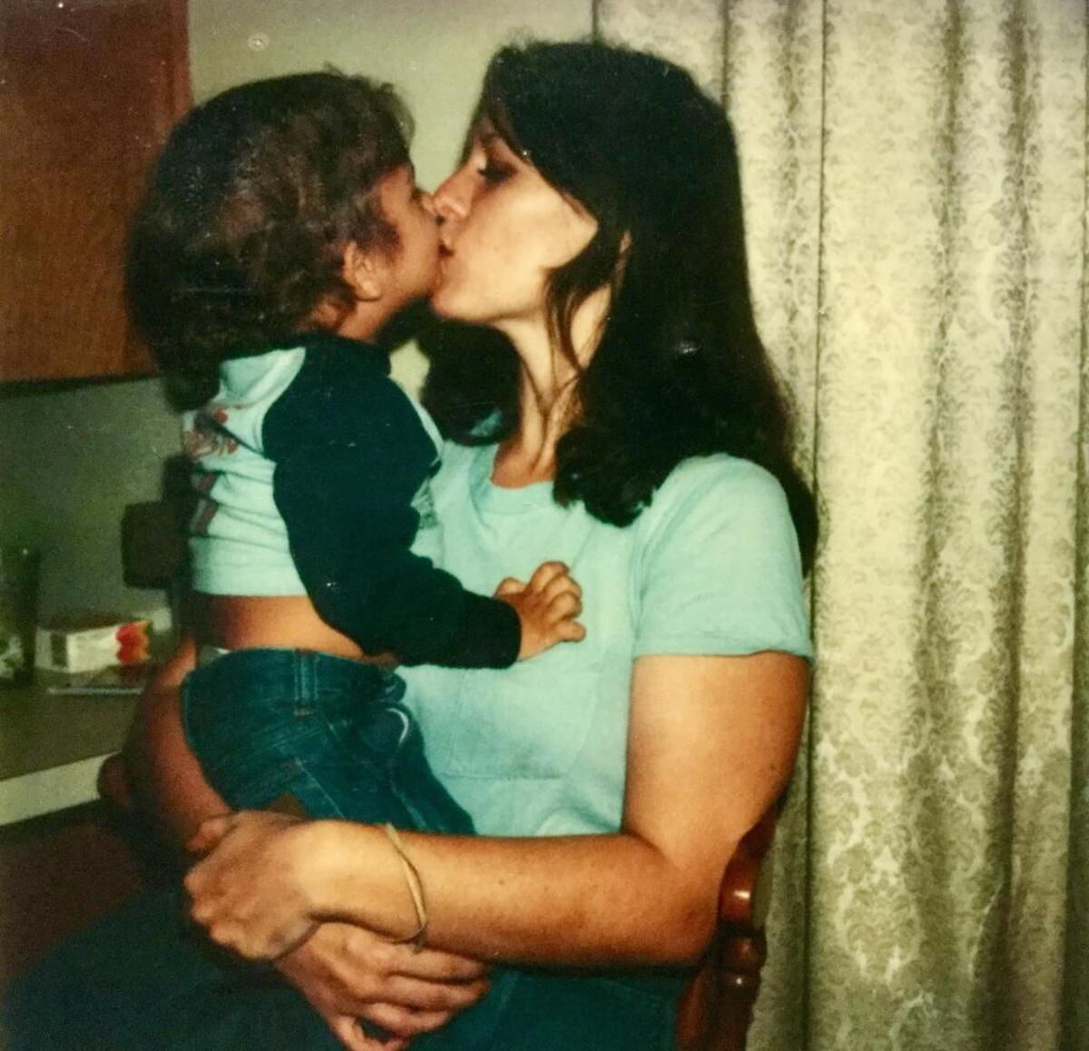 Cheryl Springfield kissing her son, Scott Alan.