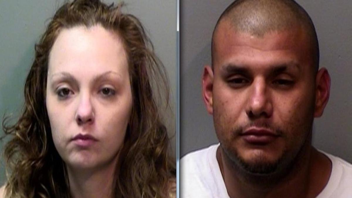 
A 2013 mugshot of Joan Ashley Garcia and recent mugshot of Hernaldo David Gonzalez Jr.
