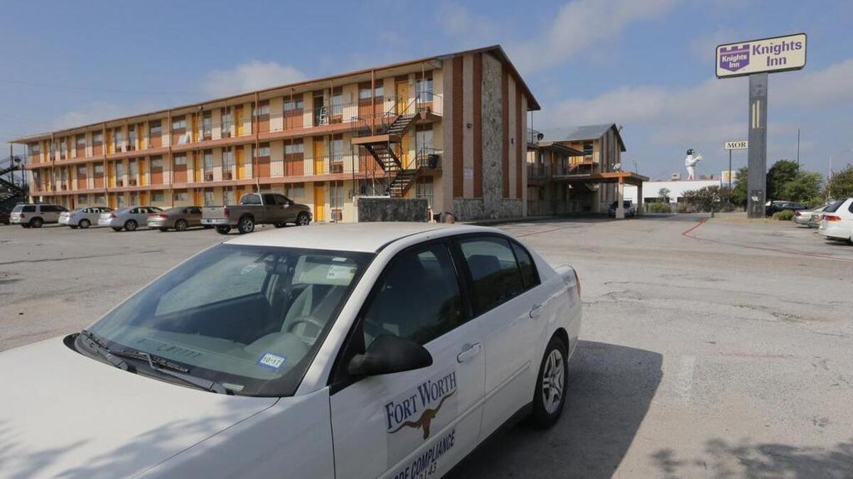 The Knights Inn in west Fort Worth at the mouth of Las Vegas Trail receives regular visits from the Fort Worth Code Compliance Department.