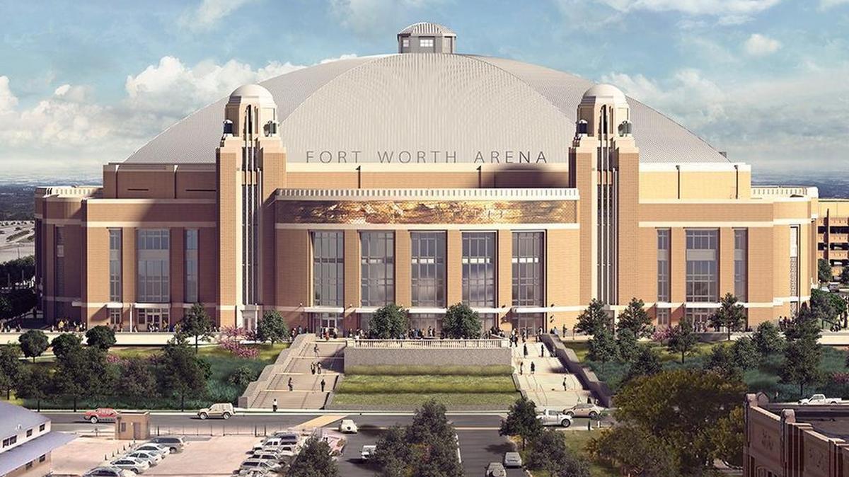 A rendering of the Fort Worth Multipurpose Arena at Will Rogers.
