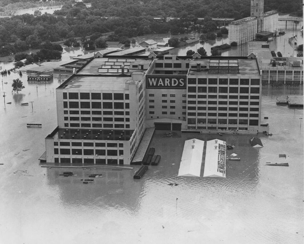The Montgomery Ward Building is shown on May, 17, 1949 in what is considered Fort Worth’s worst flood on record.