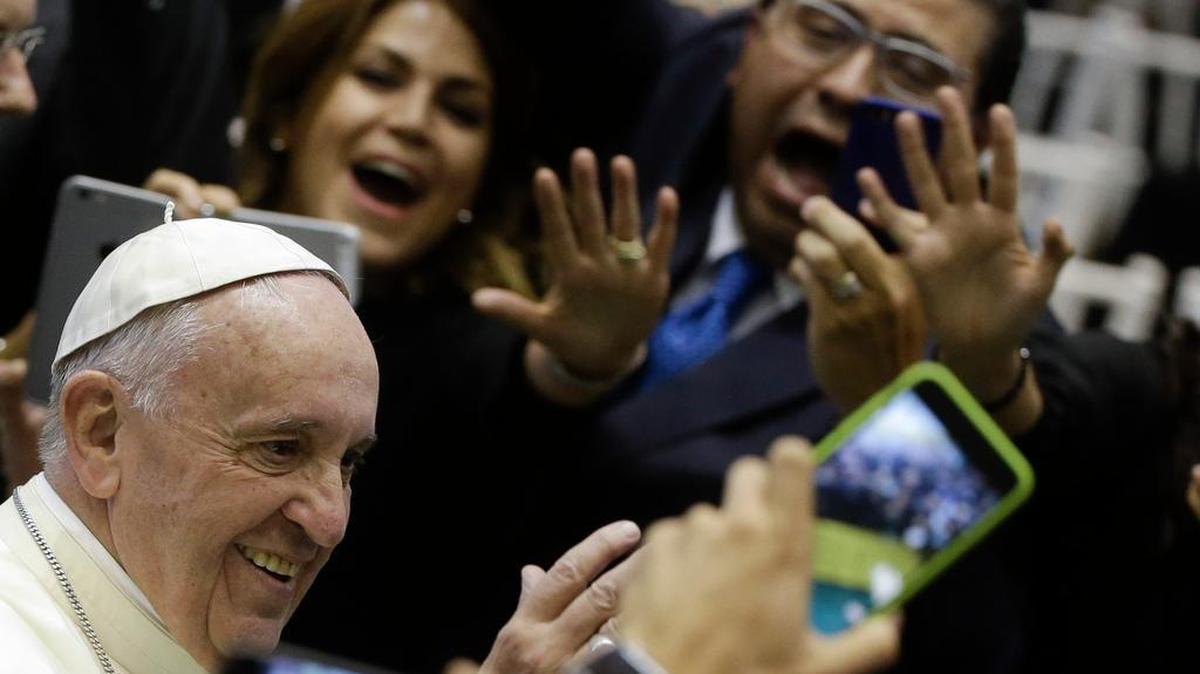Pope Francis arrives to meet with representatives of the World of Work organization in Ciudad Juarez, Mexico.
