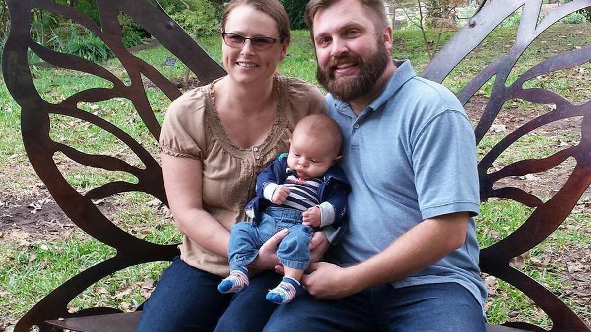 Shanna Vandewege with her husband, Craig Vandewege, and their infant son, Diederik.