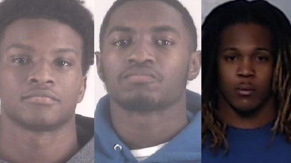 Brodrick Ross, Ryan McBeth and Dontrell Dock, from left, face capital murder charges in a Fort Worth killing.