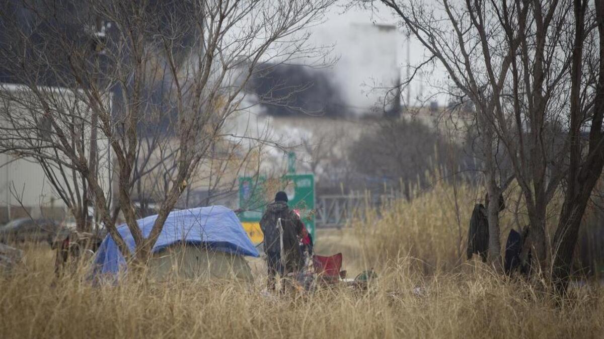 Fort Worth has cleared more than a dozen homeless camps from the city’s east side, much like this homeless camp near downtown a few years ago.