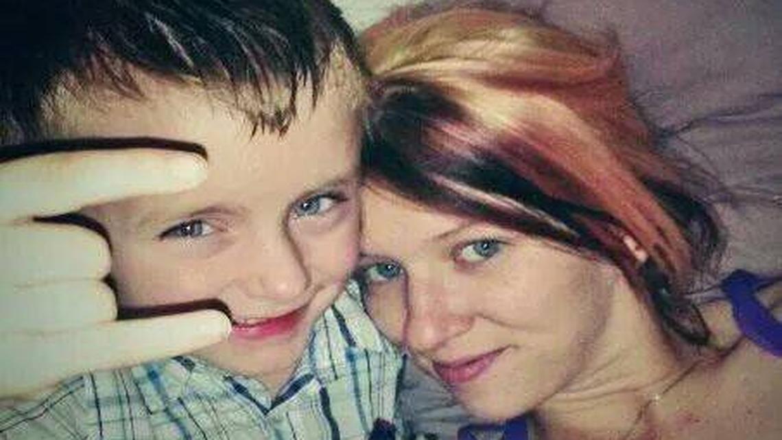 
Britney Eylar, 22, with her son, Tristen. 
