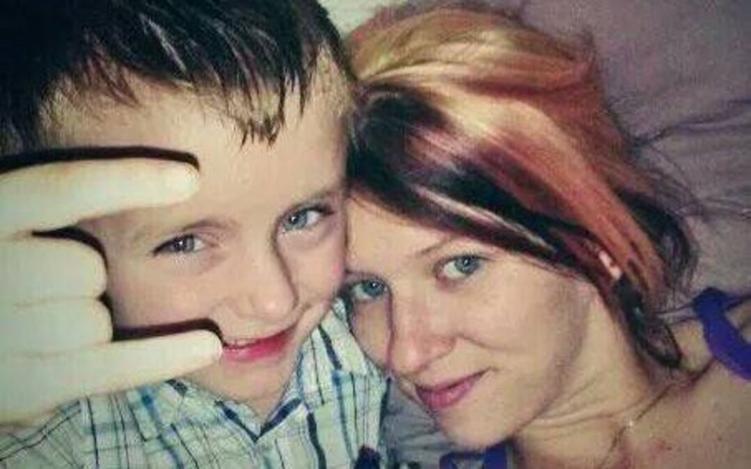 
Britney Eylar, 22, with her son, Tristen. 
