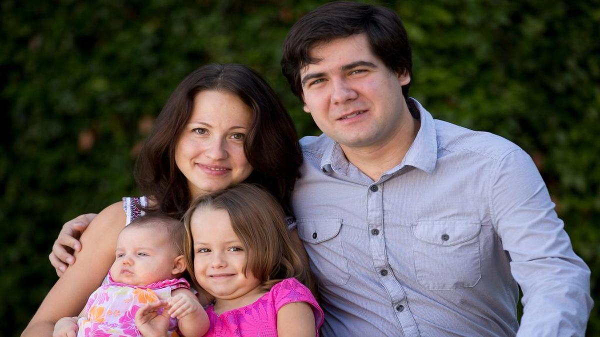 Vadym Kholodenko, the winner of the gold medal at the Cliburn in 2013, moved his family from the Ukraine to Fort Worth in 2014. He poses with his wife Sofya Tsygankova and daughters Nika, 4, and Michela, 2 months old, on Tuesday, Sept. 23, 2014.