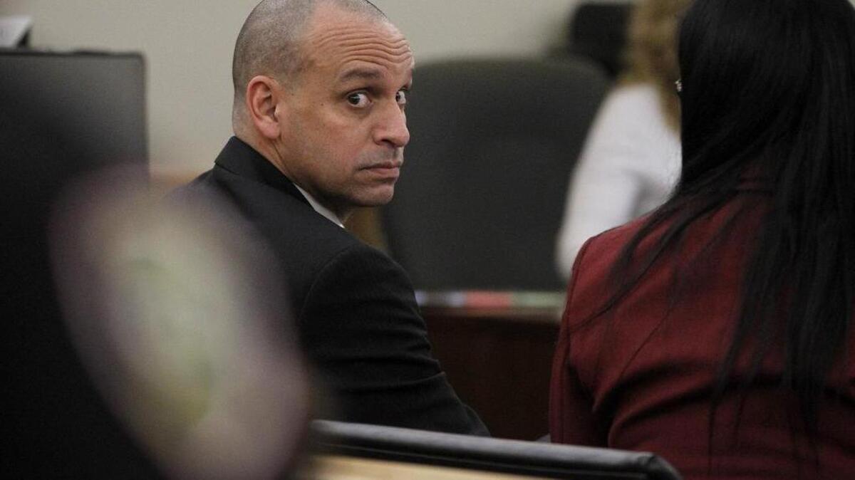 
Geronimo Aguilar appears for sentencing Monday, Oct. 12, 2015, in state District Judge Louis Sturns’ court.
