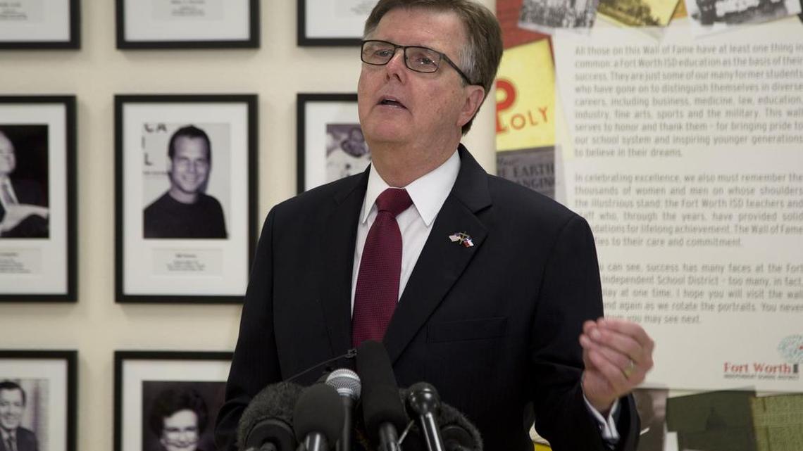 Lt. Governor Dan Patrick held a press conference before the Fort Worth school board meeting May 10. Opponents and supporters of guidelines that allow transgender students to use the bathroom of their choice had their say at the school board meeting.
