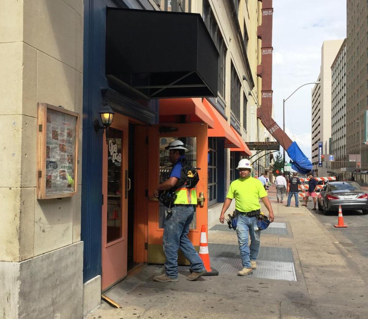Workers are busy converting the former Ojos Locos sports bar and restaurant into a two-story CVS Pharmacy Tuesday (Sept. 26, 2018) in downtown Fort Worth.