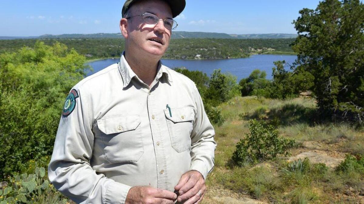 Park Superintendent John Ferguson is shown above Lake Tucker at Palo Pinto Mountains State Park in June 16.
