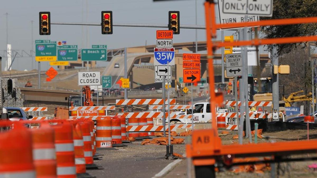 Expect to see plenty of orange around the Meacham Boulevard exit off of northbound Interstate 35W, which will be closed Saturday.