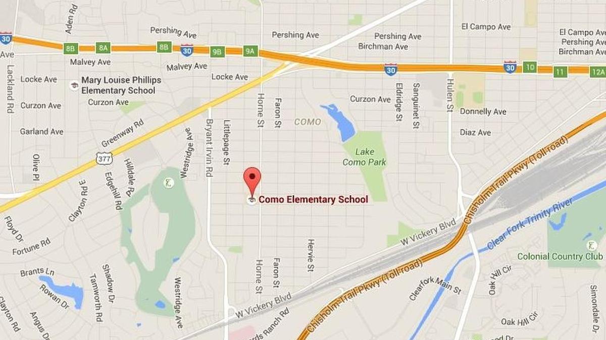 A crossing guard suffered minor injuries Wednesday after he was hit by a car in front of Como Elementary School.