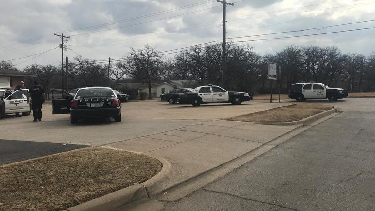 The scene after a police chase in east Fort Worth.