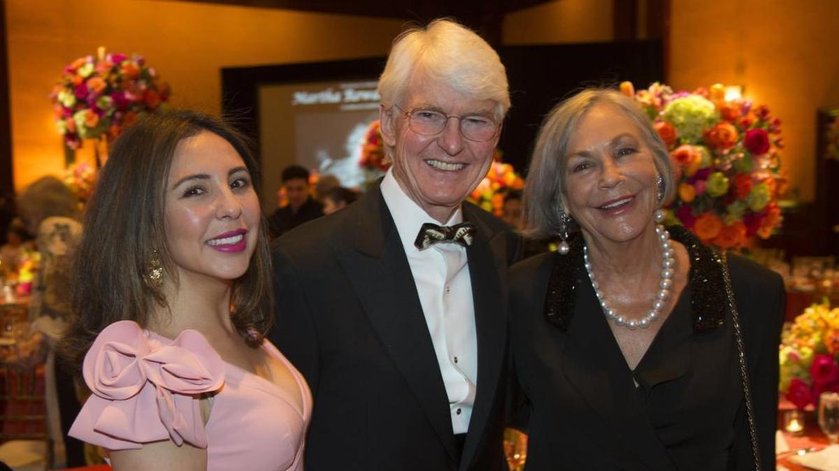 Sasha Camacho, Ed Bass and Alice Walton attend the Cliburn Draw Party at the Worthington Hotel in May.