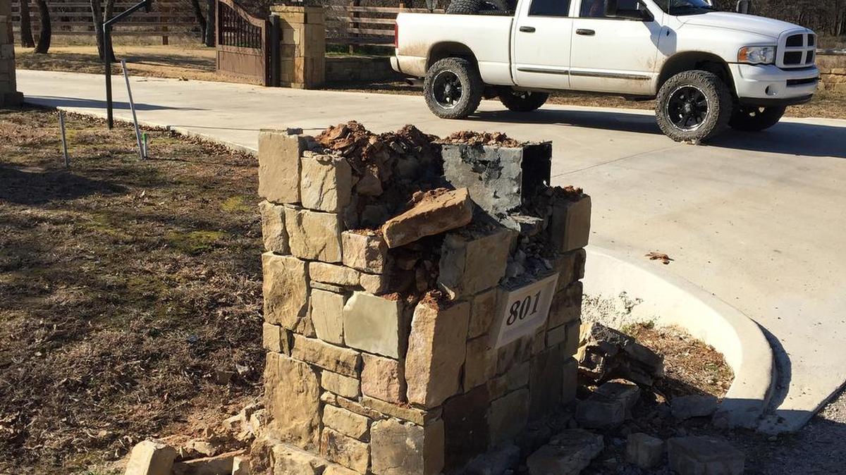 A mailbox was blown up in Lipan, west of Fort Worth.