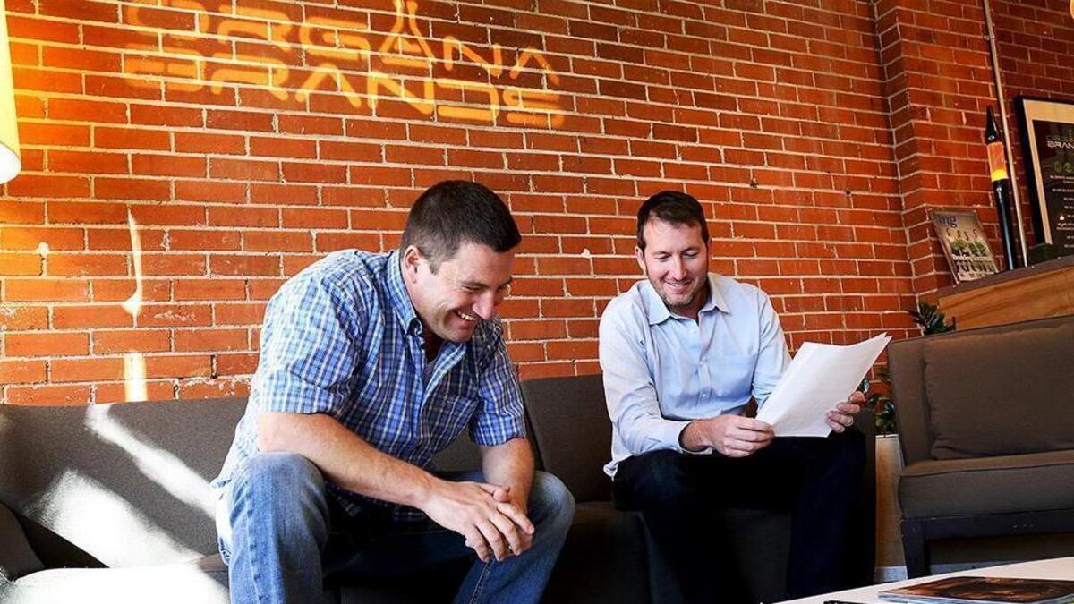 Chris Driessen, president of Organa Brands U.S. (left), and Chris McElvany, president of Organa Labs grew up in North Texas and became Colorado “ski bums” before building Organa Brands into one of the biggest cannabis brands in the world from the company’s headquarters in Denver.