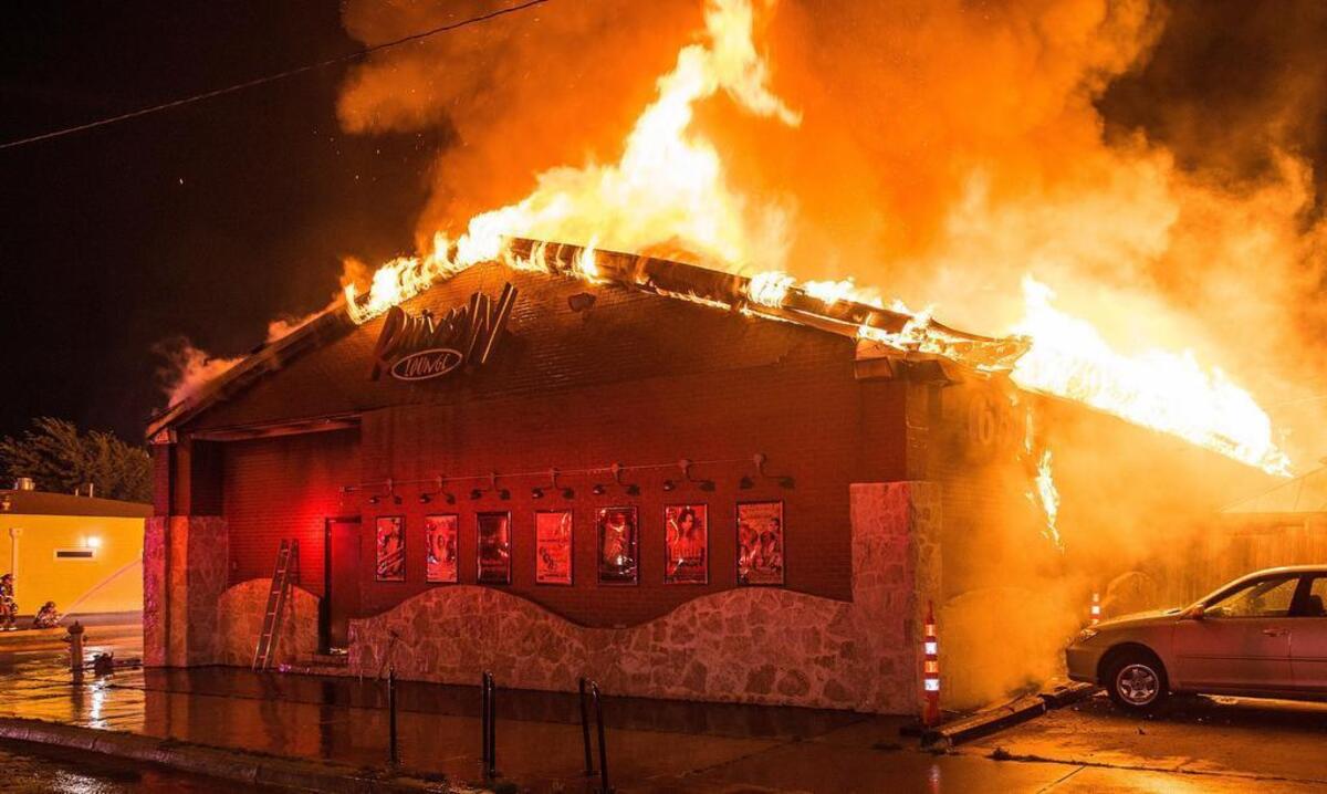 The Rainbow Lounge was destroyed by a fire early Thursday morning. There were no injuries and firefighters were on the scene through the night putting out hotspots.