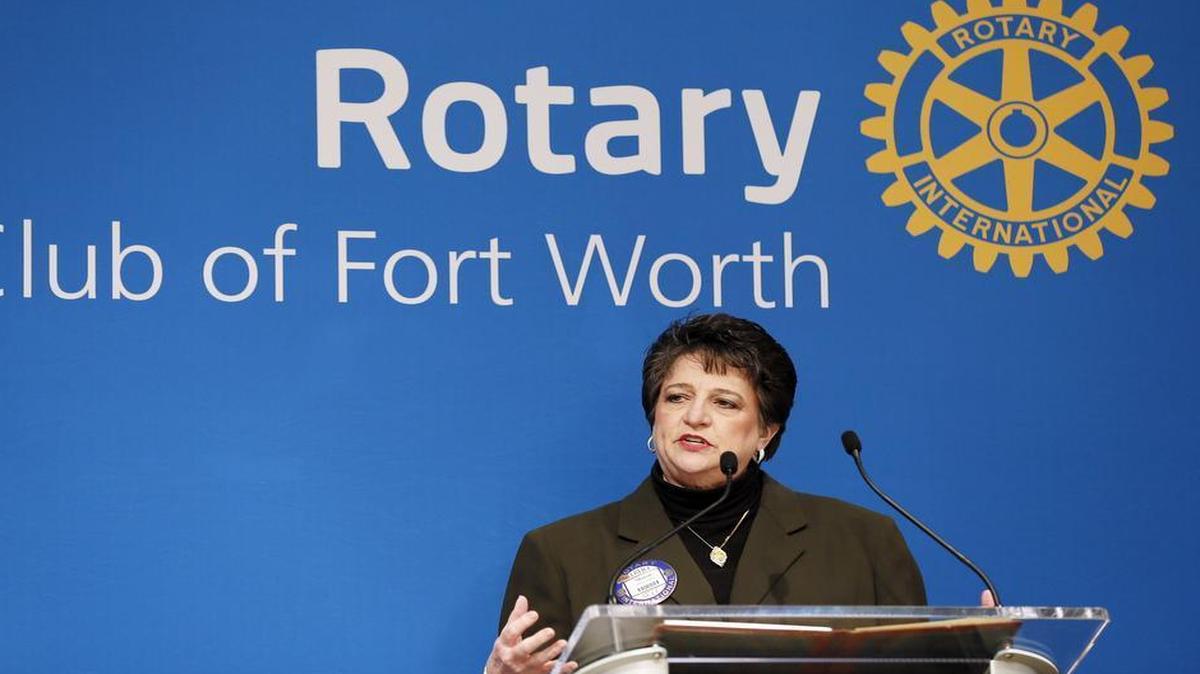 Tarrant County District Attorney Sharen Wilson speaks to the Rotary Club of Fort Worth Friday about her office’s goals and accomplishments during her first year in office. Friday, Jan. 15, 2016.