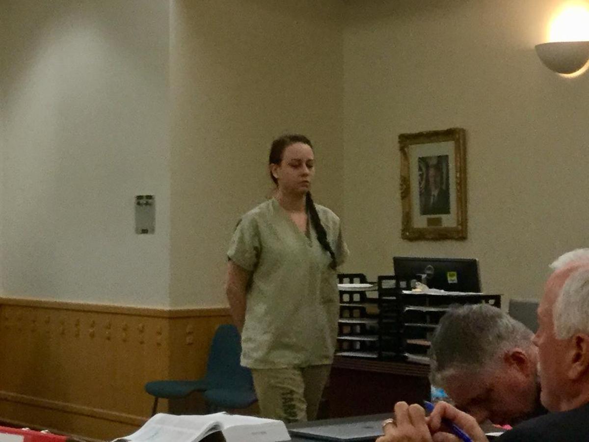 Jessica Langlais arrives at her bond-reduction hearing Monday in Tarrant County Criminal District Court No. 1.