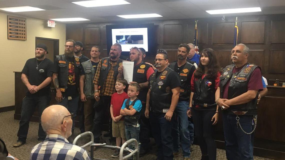 A White Settlement city councilman resigned May 15 after he said some people who were honored during a proclamation for Motorcycle Safety Month were members of the Bandidos motorcycle gang. Others, including Councilwoman Evelyn Spurlock, dispute that claim.