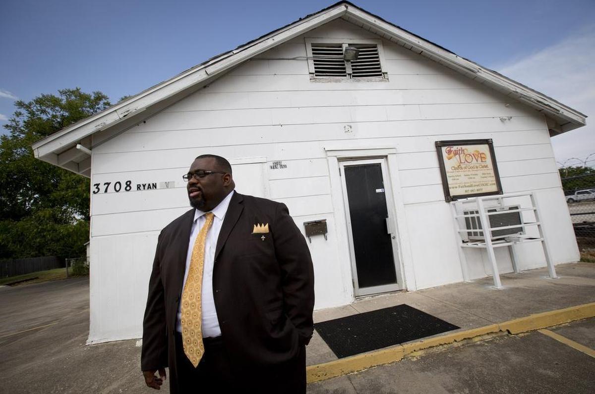 In this 2015 photo, Edward Spears is shown outside the church he founded, Faith & Love Church of God in Christ, which is on the south side of Fort Worth.