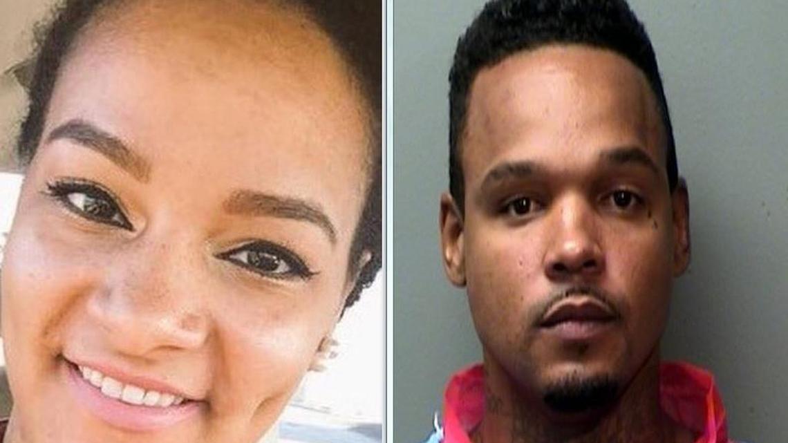 Typhenie Johnson, left, remains missing. Christopher Revill has been arrested.