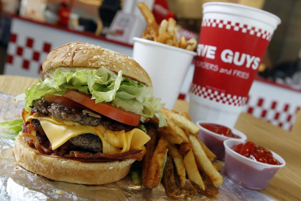 An older Five Guys Burgers & Fries closed in downtown Fort Worth.