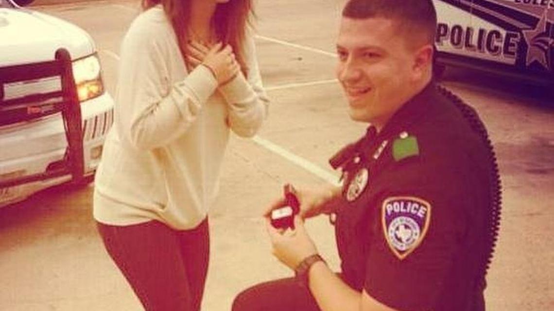 Euless police officer David Hofer and his fiancee.